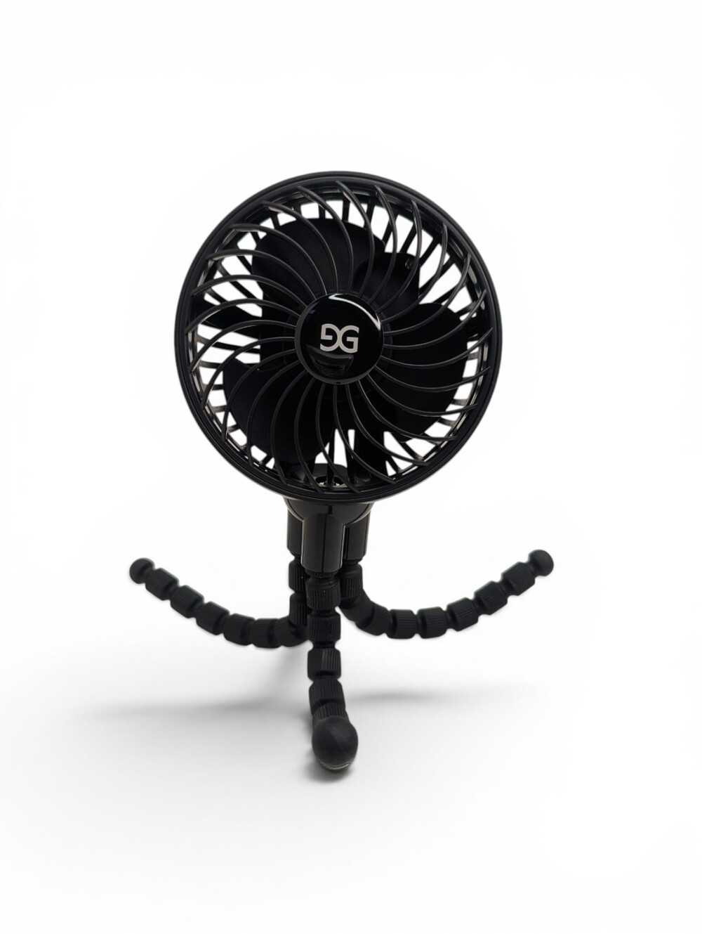 GUSGU Portable Stroller Fan with Flexible Tripod | USB Rechargeable | Black